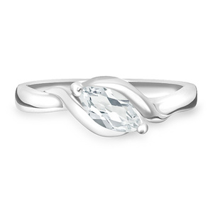 Agnes S White Topaz-prsten ze stříbra s bílým topazem